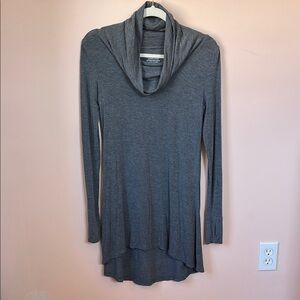 CUDDL DUDS Relaxed Cowl Neck Long Sleeve Tunic Top Gray Size S